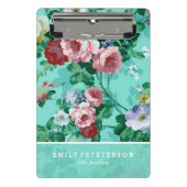 ピンクと赤のバラ模様 ミニクリップボード (正面)