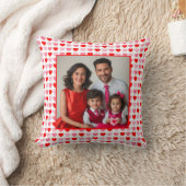 ピンクと赤のバレンタインのハートパターカスタムン写真 クッション (ブランケット)