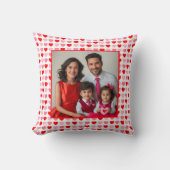 ピンクと赤のバレンタインのハートパターカスタムン写真 クッション (正面)