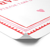 ピンクと赤のバレンタインの好意のサイン ポスター (角)