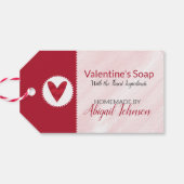 💖ピンクと赤のバレンタインの石鹸 ギフトタグ (裏面横)