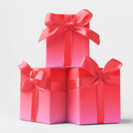 ピンクと赤のバレンタイングラデーション ラッピングペーパー