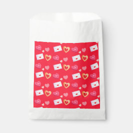 ピンクと赤のバレンタインデーのトリート&ラブレター フェイバーバッグ