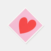 ピンクと赤のバレンタインデーハート スタンダードカクテルナプキン (角)