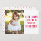 ピンクと赤のバレンタインデーフォトカード シーズンカード (正面/裏面)