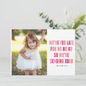 ピンクと赤のバレンタインデーフォトカード シーズンカード (スタンド正面)