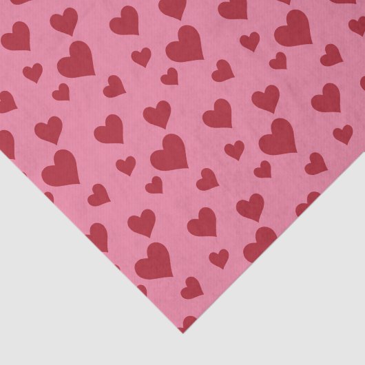 ピンクと赤のバレンタイン愛のハートデコページ 薄葉紙 (詳細)