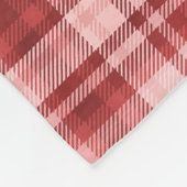 ピンクと赤のパッチワークデザイン フリースブランケット (角)