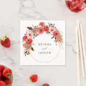 ピンクと赤のピンクのフローラ名 スタンダードカクテルナプキン (インサイチュ)