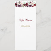 ピンクと赤のフローラクインセアニラ メニュー (裏面)