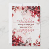 ピンクと赤のフローラ結婚式招待状 招待状 (裏面)