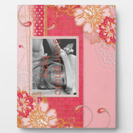 ピンクと赤のフローラ8 x 10イーゼル付きフォトプラーク フォトプラーク