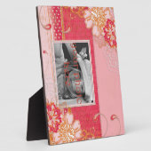 ピンクと赤のフローラ8 x 10イーゼル付きフォトプラーク フォトプラーク (側面)