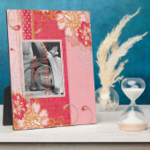 ピンクと赤のフローラ8 x 10イーゼル付きフォトプラーク フォトプラーク (側面)