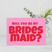 ピンクと赤のブライアスおもしろいメイドの提案 招待状 (スタンド正面)