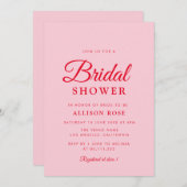 ピンクと赤のブライダルシャワーの招待状 招待状 (正面/裏面)
