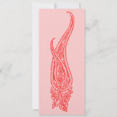 ピンクと赤のペイズリーインディアン結婚ズ 招待状 (裏面)