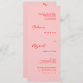 ピンクと赤のペイズリーインディアン結婚ズ 招待状 (正面/裏面)