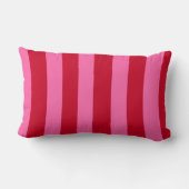 ピンクと赤のペパーミントのストライプ ランバークッション (裏面)