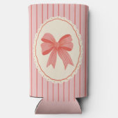 ピンクと赤のボウ グランドミレニアル パーティーフェイバー スリム缶クーラー (裏面)