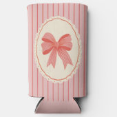 ピンクと赤のボウ グランドミレニアル パーティーフェイバー スリム缶クーラー (正面)