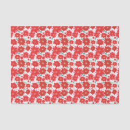 ピンクと赤のポインセチア模様クリスマス 薄葉紙