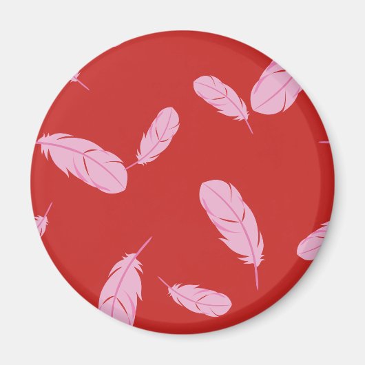 ピンクと赤のマグネット – 羽根 マグネット (正面)