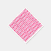 ピンクと赤のモザイク スタンダードカクテルナプキン (角)
