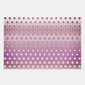 ピンクと赤のモザイク ラッピングペーパーシート (正面2)