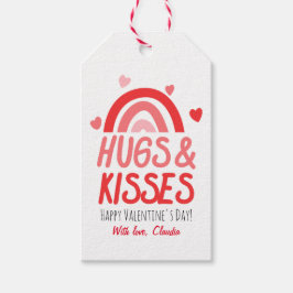 ピンクと赤のレインボーハートバレンタインデー ギフトタグ