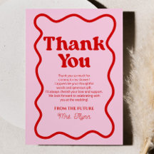 ピンクと赤のレトロなウェーブボーダー ブライダルシャワー