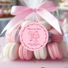 ピンクと赤のレトロな手描きのブライズシャワー