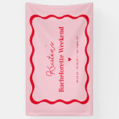 ピンクと赤のレトロな独身最後の夜  横断幕 (縦)