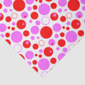 ピンクと赤のレトロの円と水玉模様 薄葉紙 (詳細)