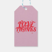 ピンクと赤のレトロはっきりしたラヴ&感謝してい結婚ズ ギフトタグ (裏面)