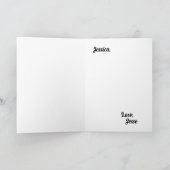 ピンクと赤のレトロアーケード バレンタインデー カード (内部)