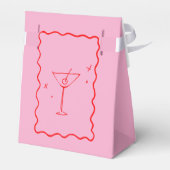 ピンクと赤のレトロ波縁どブライダルシャワー フェイバーボックス (裏面サイド)