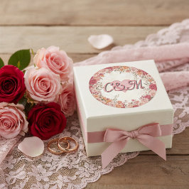 ピンクと赤のロマンチックなローズスプリング フラワーズ ウェディング ラウンドシール