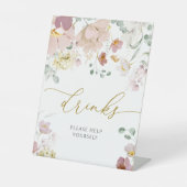 ピンクと赤のワイルドフラワーシャワードリンクサイン 台座サイン (正面)