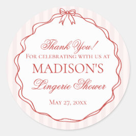 ピンクと赤の下着シャワーパンティパーティーの景品 ラウンドシール