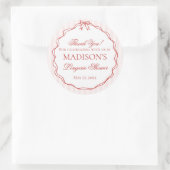 ピンクと赤の下着シャワーパンティパーティーの景品 ラウンドシール (バッグ)