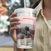 ピンクと赤の写真母の日の贈り物 アクリルタンブラー