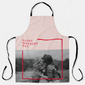 ピンクと赤の写真母の日の贈り物 エプロン (正面)