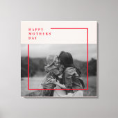 ピンクと赤の写真母の日の贈り物 キャンバスプリント (正面)