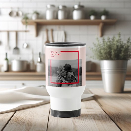 ピンクと赤の写真母の日の贈り物 トラベルマグ