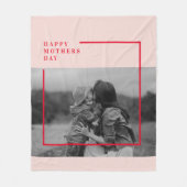 ピンクと赤の写真母の日の贈り物 フリースブランケット (正面)