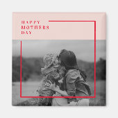 ピンクと赤の写真母の日の贈り物 マグネット (正面)