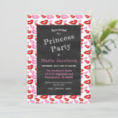 ピンクと赤の口紅プリント 招待状 (スタンド正面)