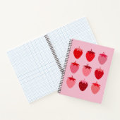 ピンクと赤の名門私立校風の美学イチゴ ノートブック (内部)