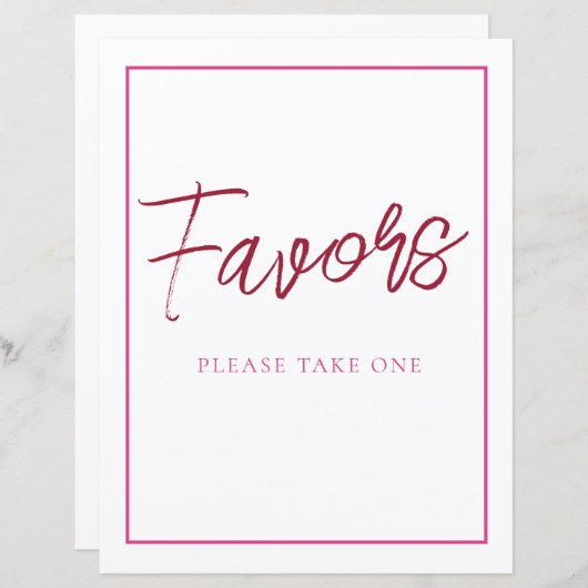 ピンクと赤の好意サイン (正面/裏面)